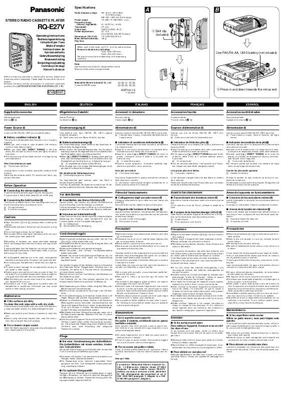 Mode d'emploi PANASONIC RQ-E27