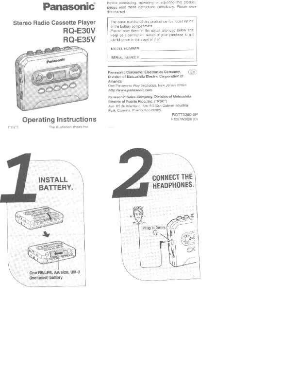 Mode d'emploi PANASONIC RQ-E30V