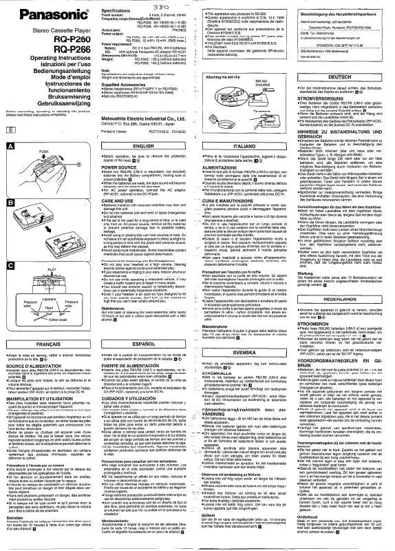 Mode d'emploi PANASONIC RQ-P260