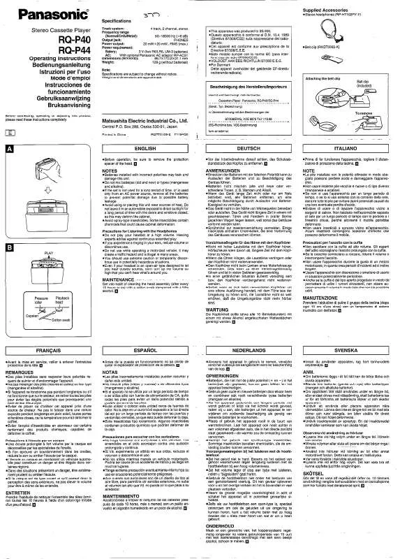 Mode d'emploi PANASONIC RQ-P40