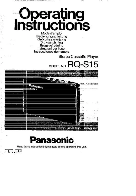 Mode d'emploi PANASONIC RQ-S15