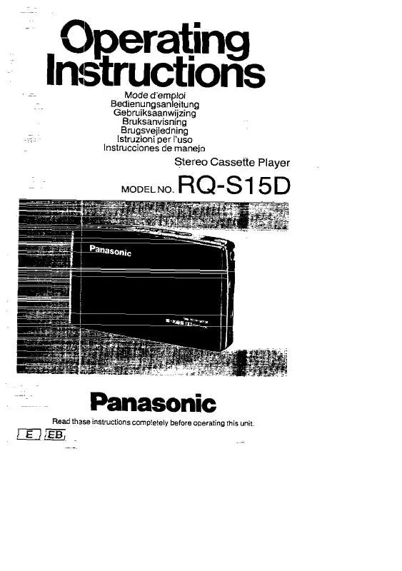 Mode d'emploi PANASONIC RQ-S15D