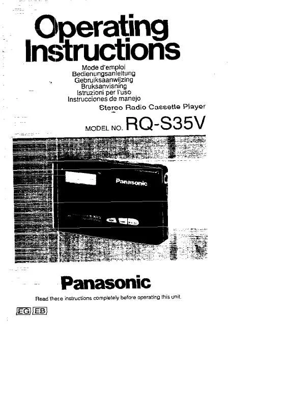 Mode d'emploi PANASONIC RQ-S35V