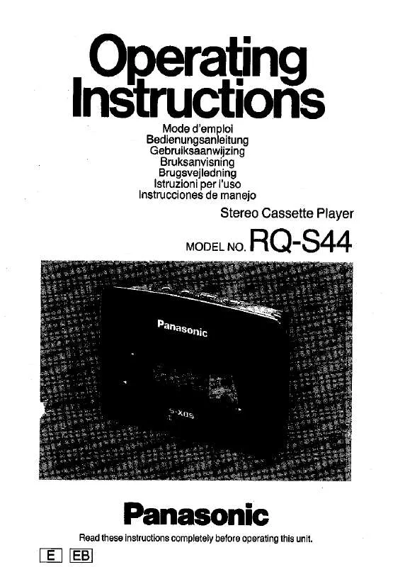 Mode d'emploi PANASONIC RQ-S44