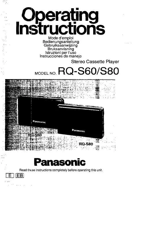 Mode d'emploi PANASONIC RQ-S60