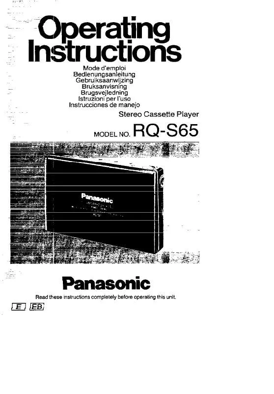 Mode d'emploi PANASONIC RQ-S65