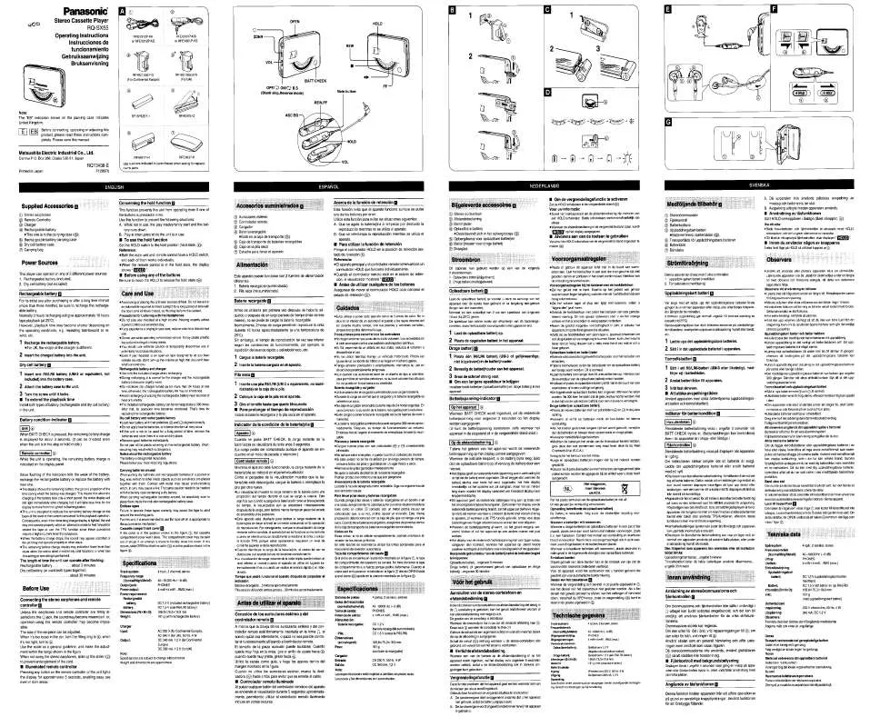 Mode d'emploi PANASONIC RQ-SX55