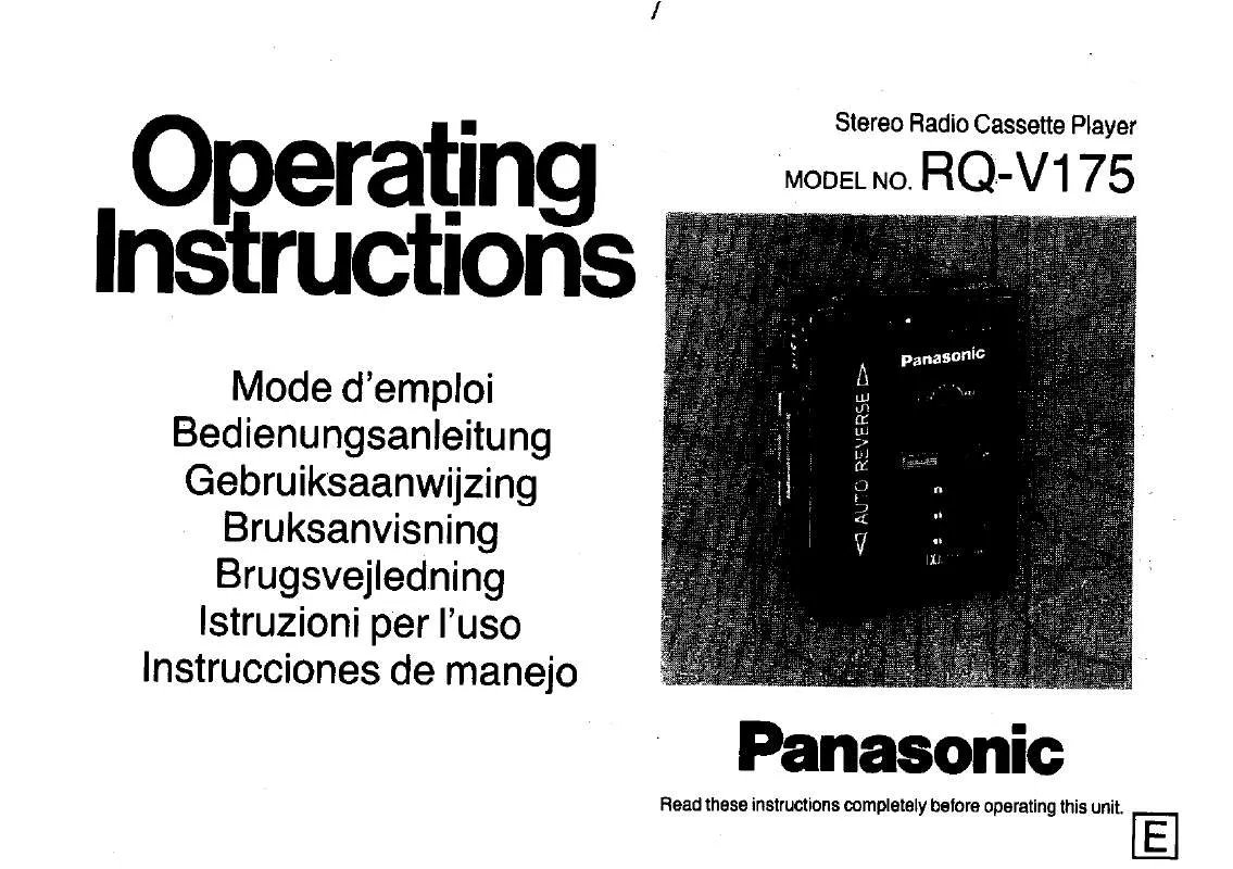 Mode d'emploi PANASONIC RQ-V175