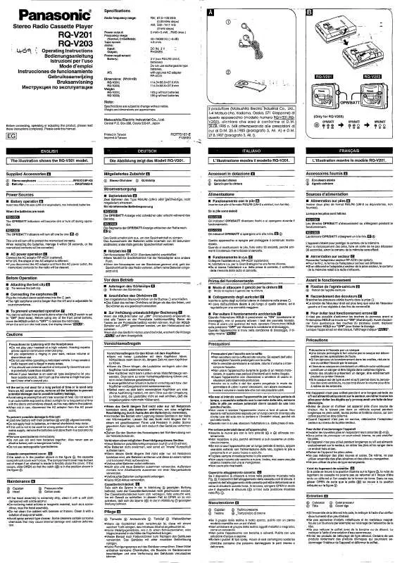 Mode d'emploi PANASONIC RQ-V201