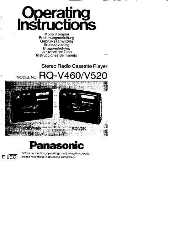 Mode d'emploi PANASONIC RQ-V460