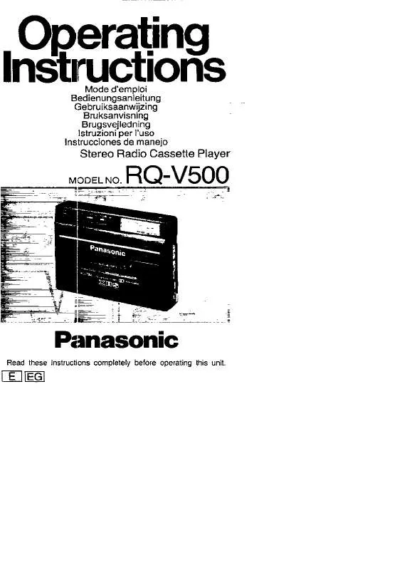 Mode d'emploi PANASONIC RQ-V500