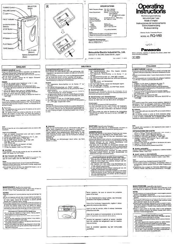 Mode d'emploi PANASONIC RQ-V60