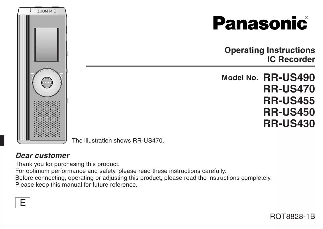 Mode d'emploi PANASONIC RR-US490