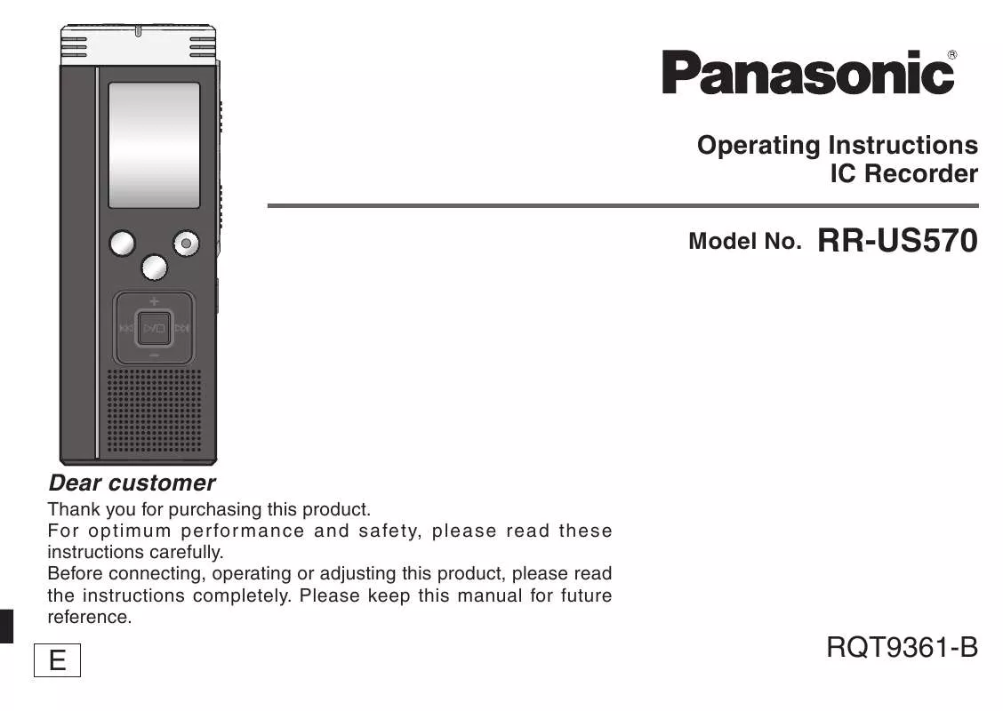 Mode d'emploi PANASONIC RRUS570