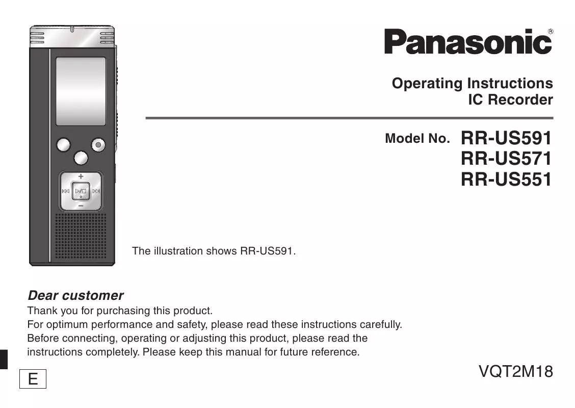 Mode d'emploi PANASONIC RRUS571