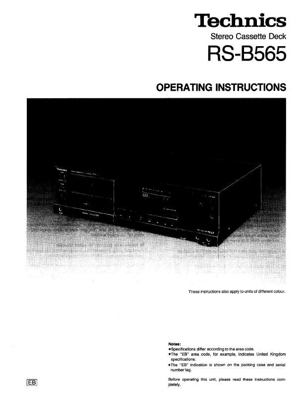 Mode d'emploi PANASONIC RS-B565