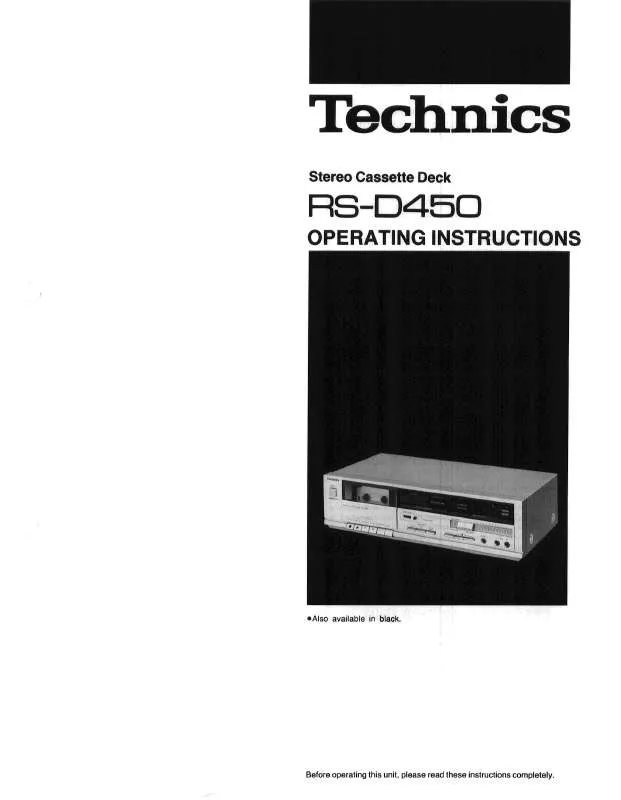 Mode d'emploi PANASONIC RS-D450