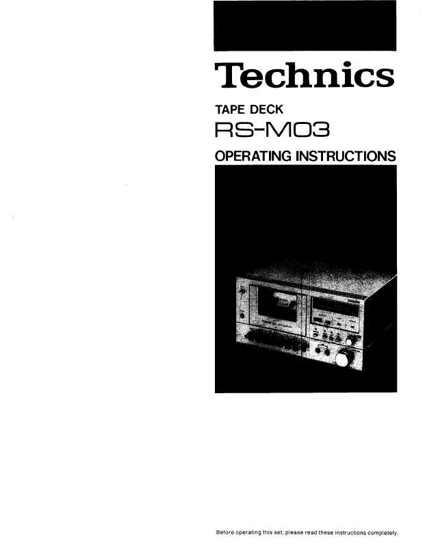 Mode d'emploi PANASONIC RS-M03