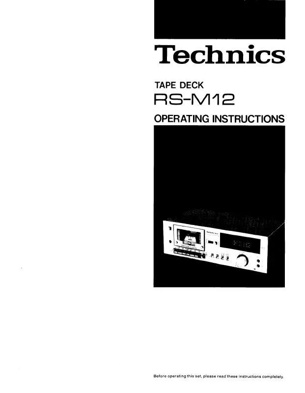 Mode d'emploi PANASONIC RS-M12