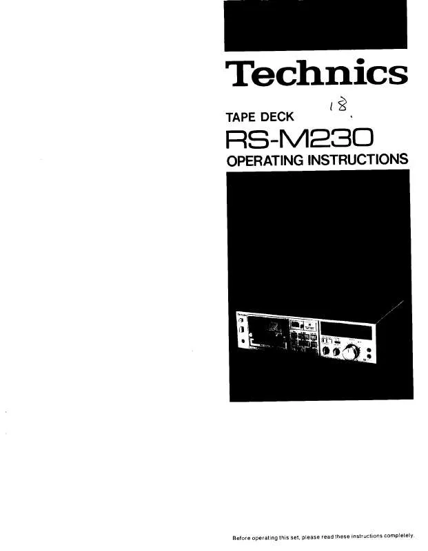 Mode d'emploi PANASONIC RS-M230