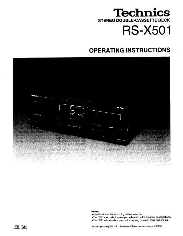 Mode d'emploi PANASONIC RS-X501