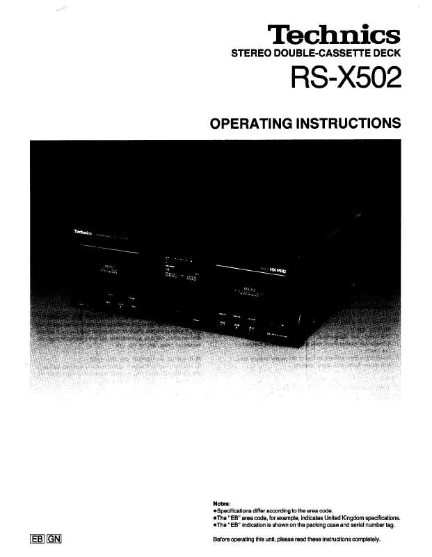 Mode d'emploi PANASONIC RS-X502