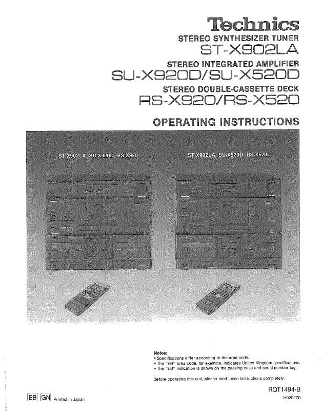 Mode d'emploi PANASONIC RS-X520