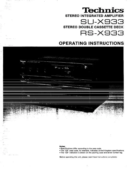 Mode d'emploi PANASONIC RS-X933