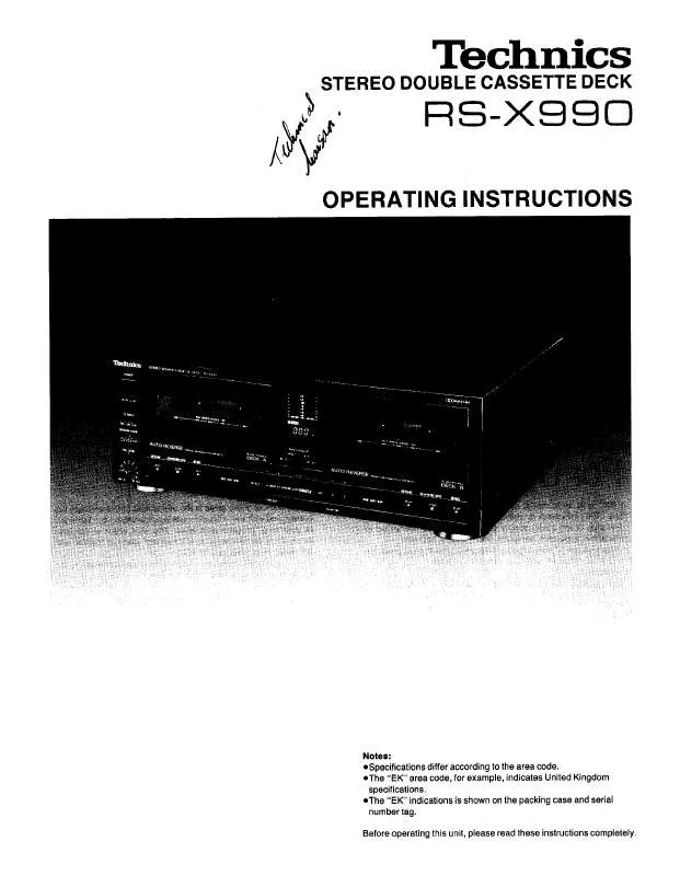 Mode d'emploi PANASONIC RS-X990