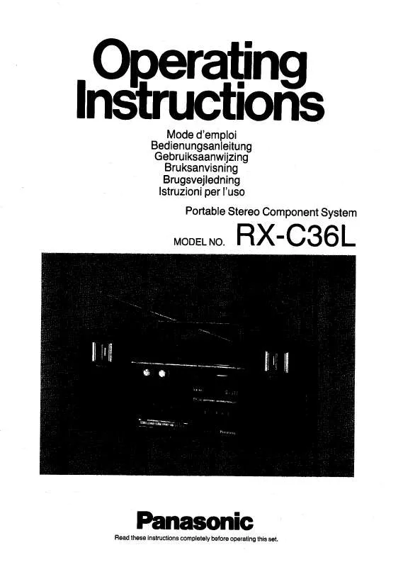 Mode d'emploi PANASONIC RX-C36