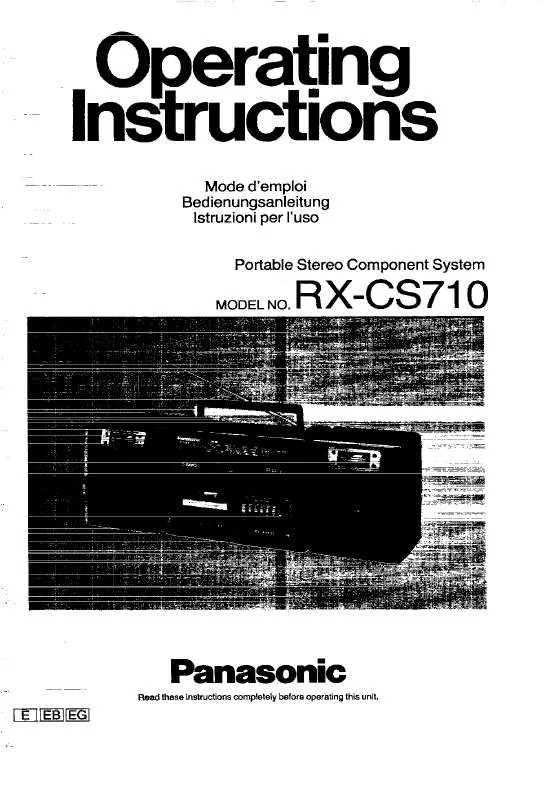 Mode d'emploi PANASONIC RX-CS710