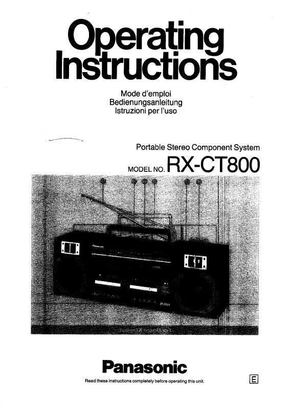 Mode d'emploi PANASONIC RX-CT800