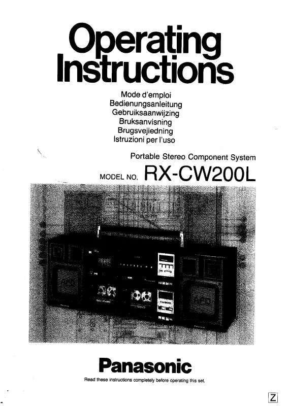 Mode d'emploi PANASONIC RX-CW200