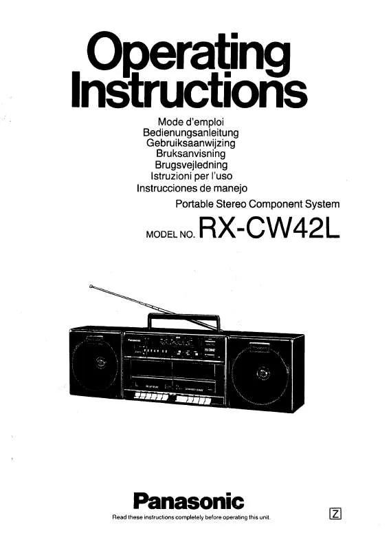 Mode d'emploi PANASONIC RX-CW42