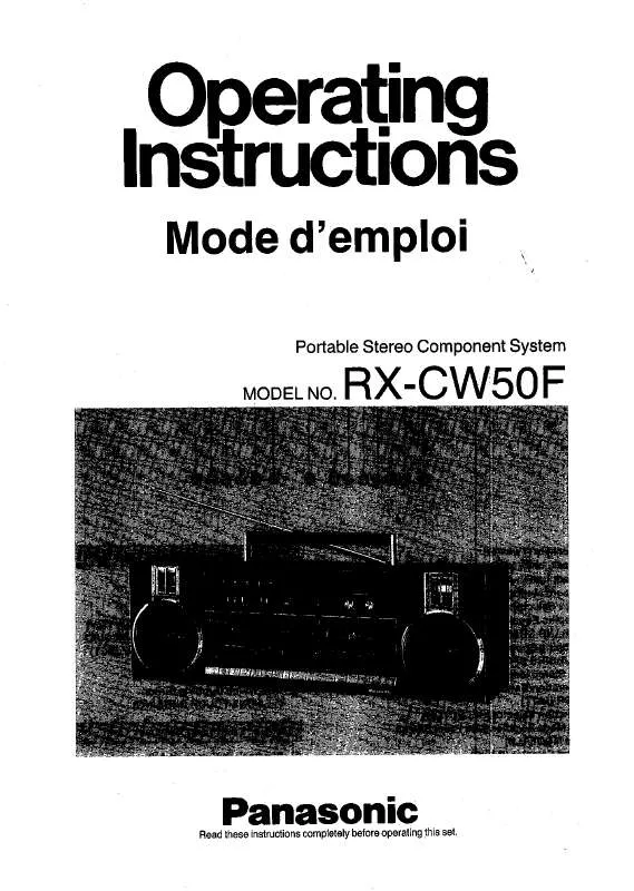 Mode d'emploi PANASONIC RX-CW50