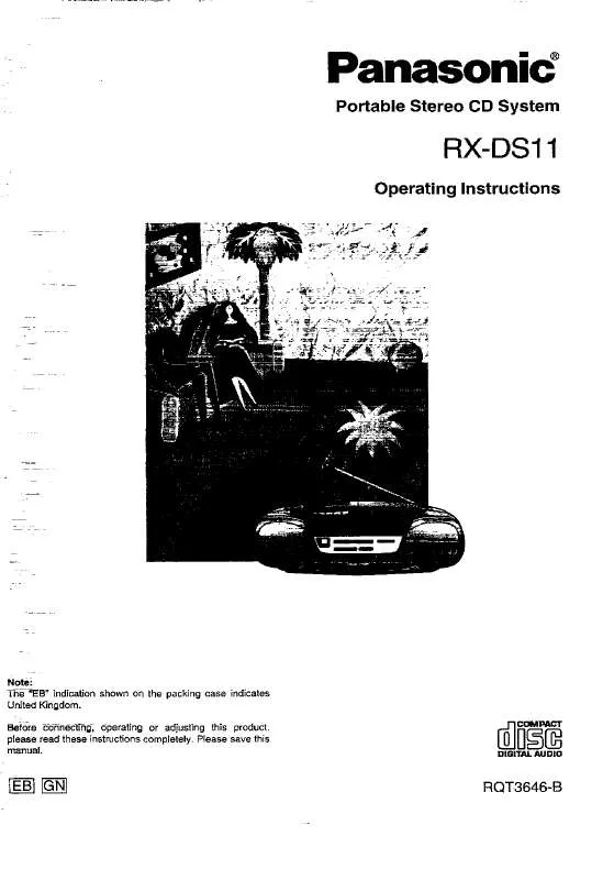 Mode d'emploi PANASONIC RX-DS11