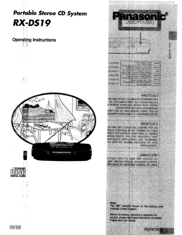 Mode d'emploi PANASONIC RX-DS19