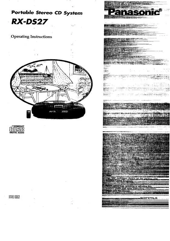 Mode d'emploi PANASONIC RX-DS27