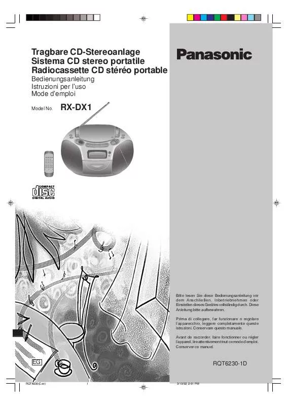 Mode d'emploi PANASONIC RX-DX1EG