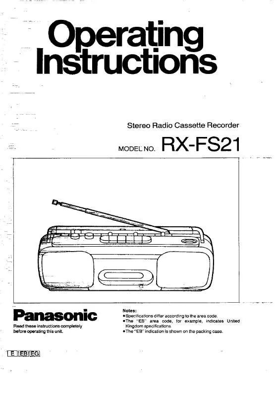 Mode d'emploi PANASONIC RX-FS21