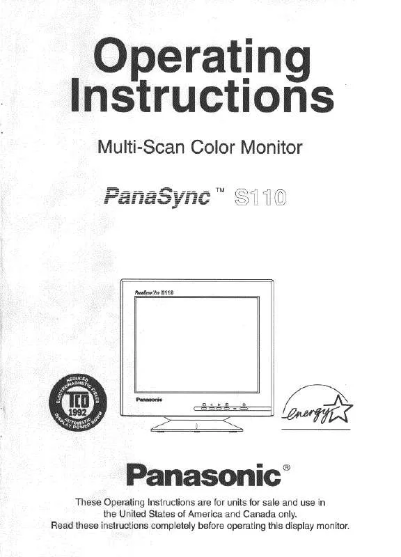 Mode d'emploi PANASONIC S110