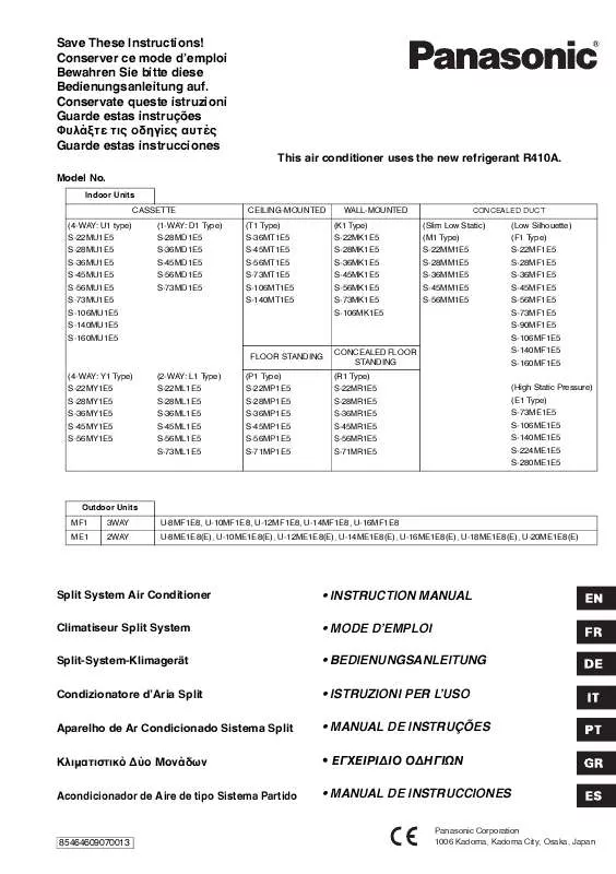 Mode d'emploi PANASONIC S140ME1E5