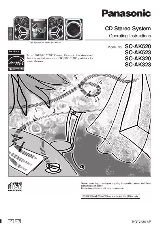 Mode d'emploi PANASONIC SA-AK320