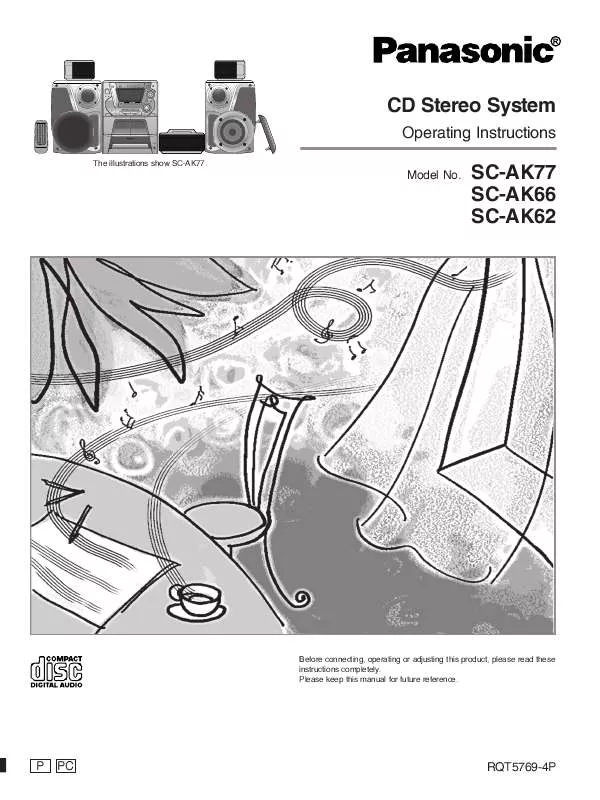 Mode d'emploi PANASONIC SA-AK62