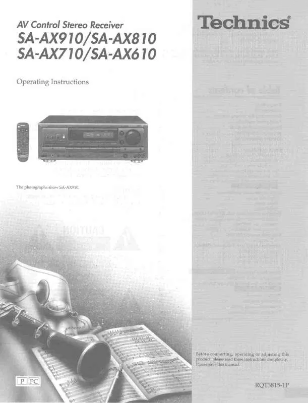 Mode d'emploi PANASONIC SA-AX610