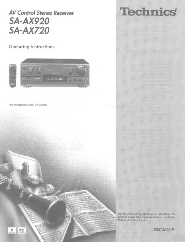 Mode d'emploi PANASONIC SA-AX720