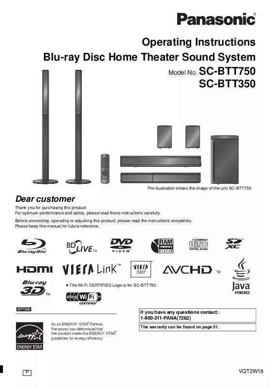 Mode d'emploi PANASONIC SABTT350