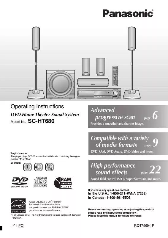 Mode d'emploi PANASONIC SA-HT680