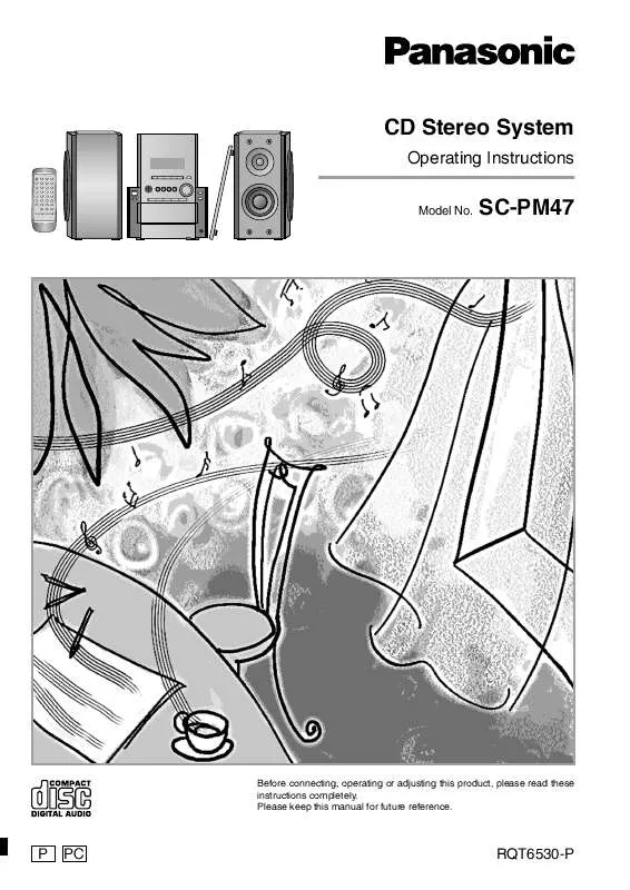 Mode d'emploi PANASONIC SA-PM47