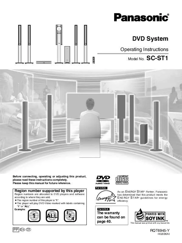 Mode d'emploi PANASONIC SA-ST1